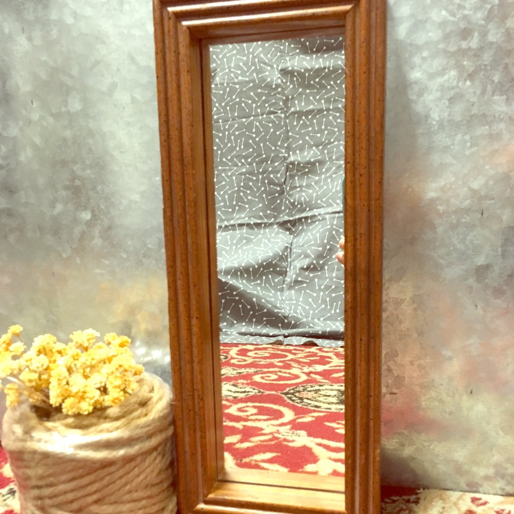 Wood framed decorative mirror
